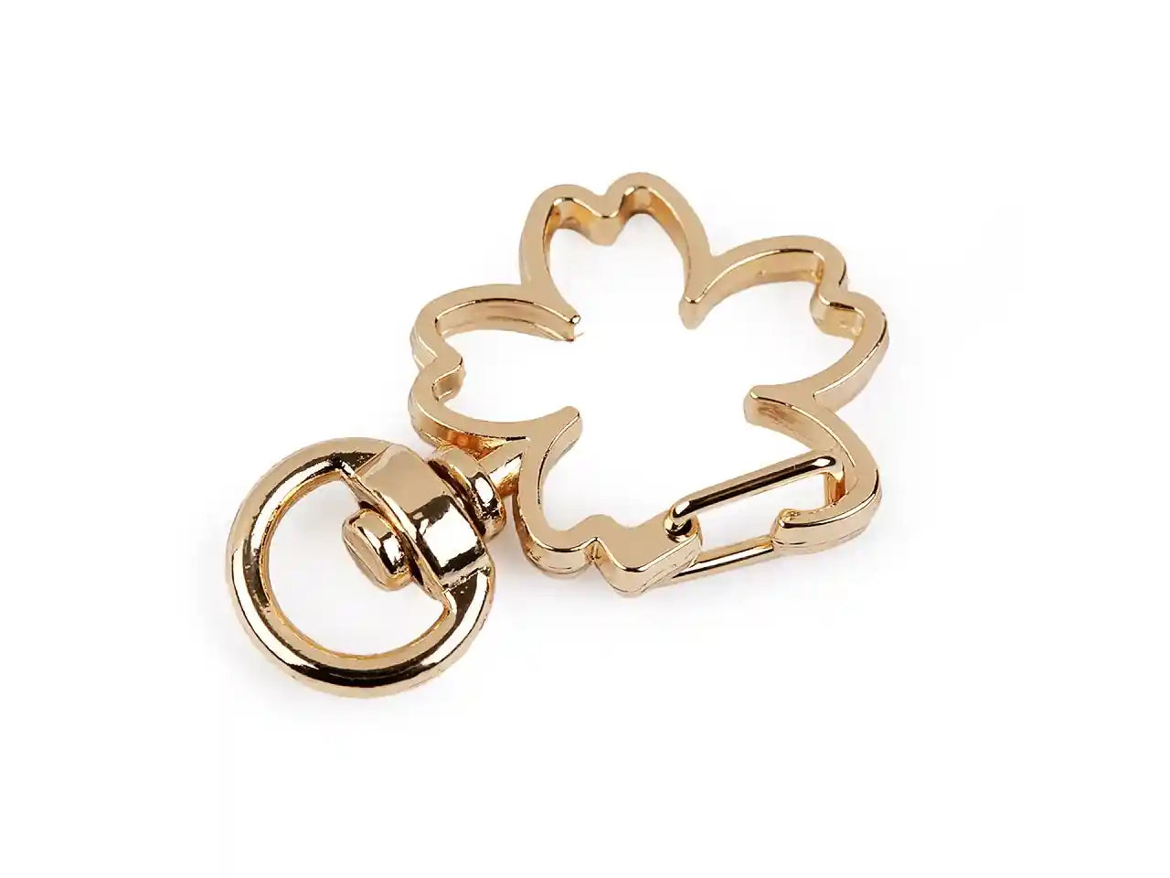 Moschettoni Con Aggancio QUADRIFOGLIO 23x35 mm ORO - LacariaRicami.Store