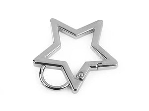 Moschettoni Con Aggancio a STELLA 42x46 mm - Colore: ARGENTO - by LacariaRicami.Store