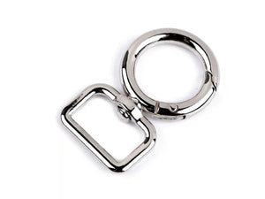 Moschettoni Con Aggancio TONDO 28x46 mm - Colore: ARGENTO - by LacariaRicami.Store