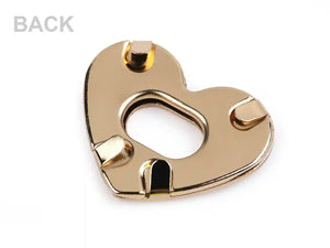 CHIUSURA a girello per BORSA - 32 x 26 mm - CUORE - Colore: - by LacariaRicami.Store