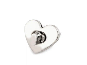 CHIUSURA a girello per BORSA - 32 x 26 mm - CUORE - Colore: ARGENTO - by LacariaRicami.Store
