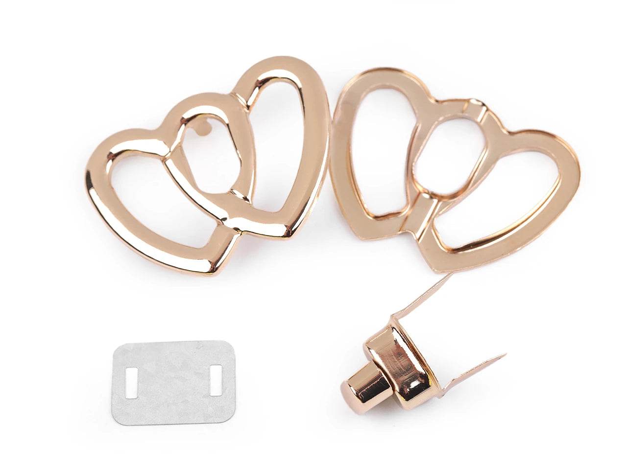 CHIUSURA a girello per BORSA – 48 x 35 mm - CUORI - - LacariaRicami.Store