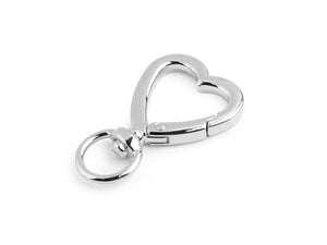 Moschettoni Con Aggancio CUORE - Colore: 26x41mm - ARGENTO - by LacariaRicami.Store