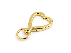 Moschettoni Con Aggancio CUORE - Colore: 26x41mm - ORO ROSA - by LacariaRicami.Store