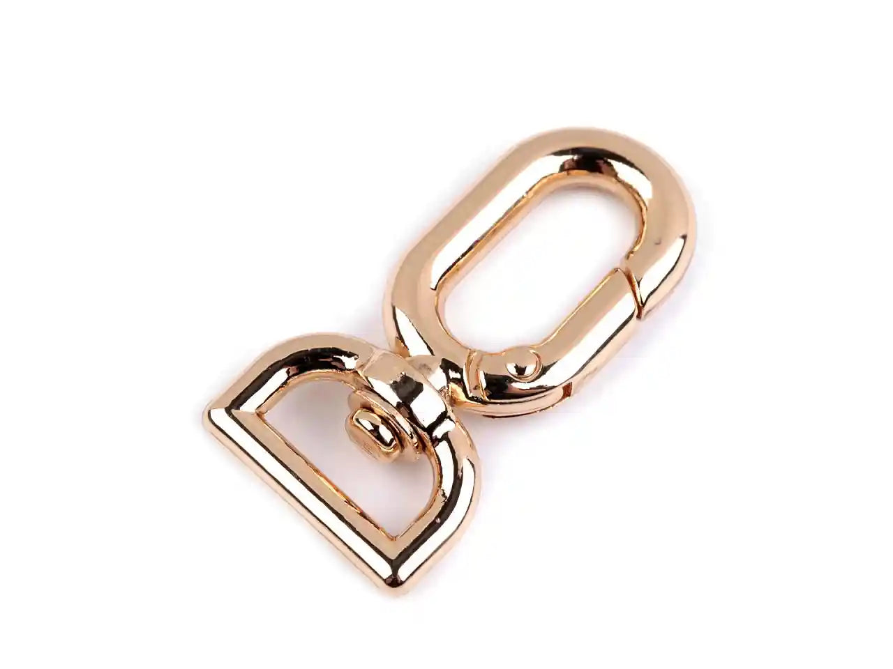 Moschettoni Con Aggancio GIREVOLE a Scatto 19x37 mm ORO ROSA - LacariaRicami.Store