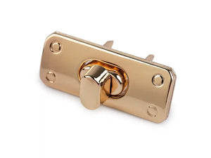 CHIUSURA a girello per BORSA - 17 x 43 mm - Colore: ORO ROSA - by LacariaRicami.Store