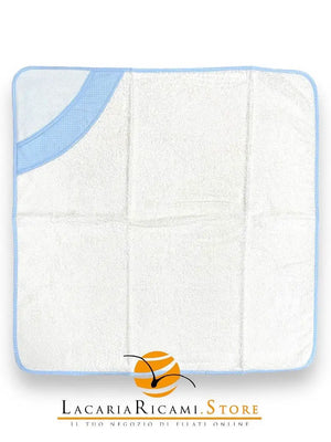 ACCAPPATOIO In Spugna con Tela Aida Ricamabile 75x75cm - Colore: AZZURRO - by LacariaRicami.Store