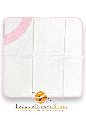 ACCAPPATOIO In Spugna con Tela Aida Ricamabile 75x75cm - Colore: ROSA - by LacariaRicami.Store