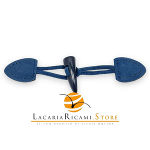 Bottone ALAMARO CORNO Camoscio - Colore: 08 - BLU - by LacariaRicami.Store