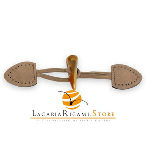 Bottone ALAMARO CORNO Camoscio - Colore: 18 - BEIGE SCURO - by LacariaRicami.Store