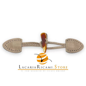 Bottone ALAMARO CORNO Camoscio - Colore: 28 - BEIGE - by LacariaRicami.Store