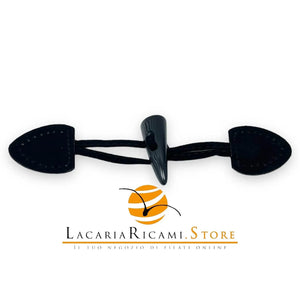 Bottone ALAMARO CORNO Camoscio - Colore: 90 - NERO - by LacariaRicami.Store