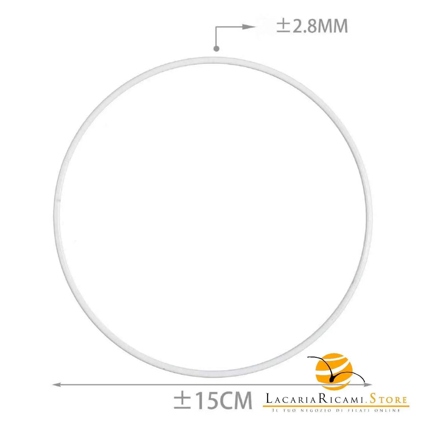 ANELLI in Metallo - Per Progetti Creativi - Colore: BIANCO - 15 Cm x 2.8 mm - by LacariaRicami.Store