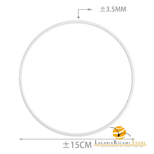 ANELLI in Metallo - Per Progetti Creativi - Colore: BIANCO - 15 Cm x 3.5 mm - by LacariaRicami.Store
