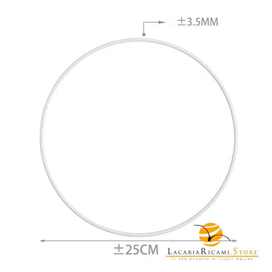ANELLI in Metallo - Per Progetti Creativi - Colore: BIANCO - 25 Cm x 3.5 mm - by LacariaRicami.Store