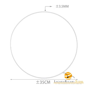 ANELLI in Metallo - Per Progetti Creativi - Colore: BIANCO - 35 Cm x 3.5 mm - by LacariaRicami.Store
