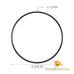 ANELLI in Metallo - Per Progetti Creativi - Colore: NERO - 20 Cm x 3.5 mm - by LacariaRicami.Store