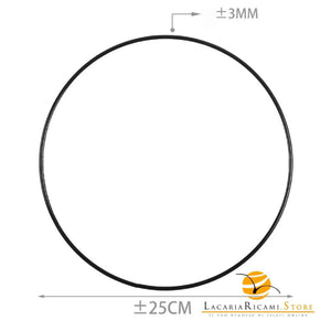 ANELLI in Metallo - Per Progetti Creativi - Colore: NERO - 25 Cm x 3.0 mm - by LacariaRicami.Store