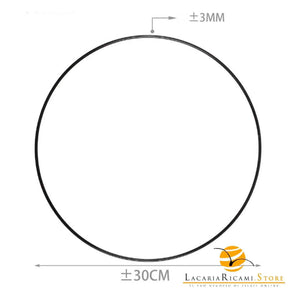 ANELLI in Metallo - Per Progetti Creativi - Colore: NERO - 30 Cm x 3.0 mm - by LacariaRicami.Store