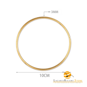 ANELLI in Metallo - Per Progetti Creativi - Colore: ORO - 10 Cm x 3.0 mm - by LacariaRicami.Store