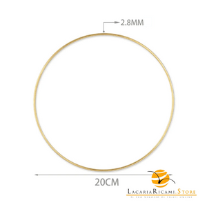 ANELLI in Metallo - Per Progetti Creativi - Colore: ORO - 20 Cm x 2.8 mm - by LacariaRicami.Store