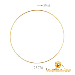 ANELLI in Metallo - Per Progetti Creativi - Colore: ORO - 25 Cm x 3.0 mm - by LacariaRicami.Store