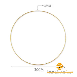 ANELLI in Metallo - Per Progetti Creativi - Colore: ORO - 30 Cm x 3.0 mm - by LacariaRicami.Store