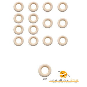 Anelli in legno naturale - MAF Accessories - Colore: 2 Cm - ~15 pezzi - by LacariaRicami.Store