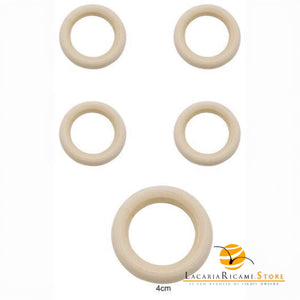 Anelli in legno naturale - MAF Accessories - Colore: 4 Cm - ~5 pezzi - by LacariaRicami.Store