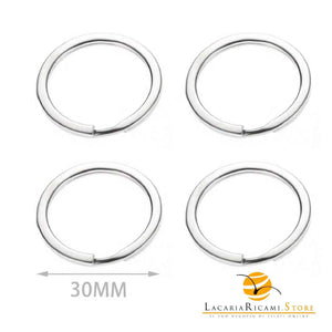Anelli Per Portachiavi Decorativi - Colore: ARGENTO CERCHIO (7 pz) - 3.0 Cm - by LacariaRicami.Store