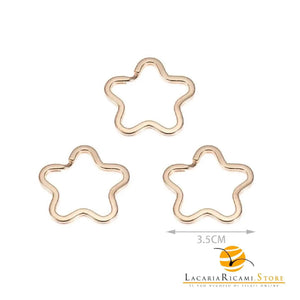Anelli Per Portachiavi Decorativi - Colore: ORO STELLA (3 pz) - 3.5x3.5 Cm - by LacariaRicami.Store
