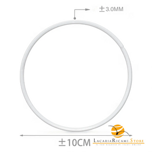 ANELLI in Metallo - Per Progetti Creativi - Colore: BIANCO - 10 Cm x 3.0 mm - by LacariaRicami.Store