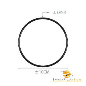 ANELLI in Metallo - Per Progetti Creativi - Colore: NERO - 10 Cm x 3.0 mm - by LacariaRicami.Store