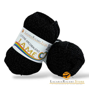 Cotone ARCOBALENO LAMÉ - LacariaRicami.Store L102 - NERO LAMÉ NERO - LacariaRicami.Store