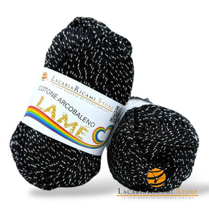 Cotone ARCOBALENO LAMÉ - LacariaRicami.Store L103 - NERO LAMÉ ARGENTO - LacariaRicami.Store
