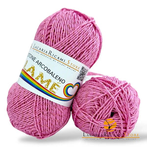 Cotone ARCOBALENO LAMÉ - LacariaRicami.Store L105 - ROSA LAMÉ ORO - LacariaRicami.Store