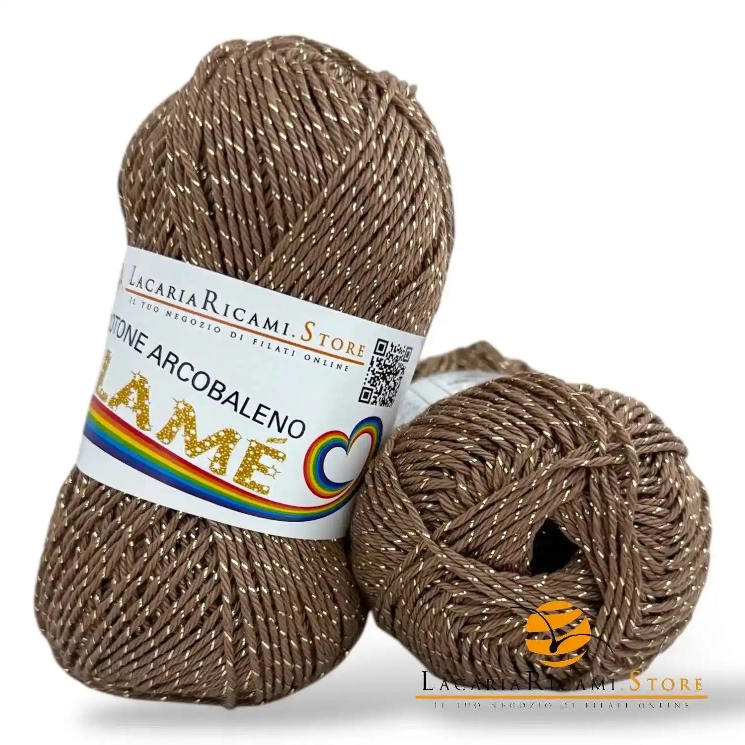 Cotone ARCOBALENO LAMÉ - LacariaRicami.Store L108 - MARRONE LAMÉ ORO - LacariaRicami.Store