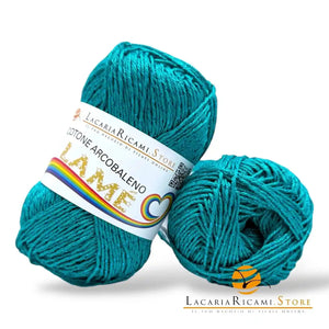 Cotone ARCOBALENO LAMÉ - LacariaRicami.Store L112 - TIFFANY LAMÉ BLU - LacariaRicami.Store