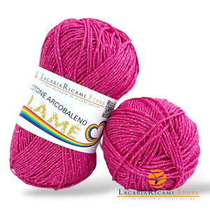 Cotone ARCOBALENO LAMÉ - LacariaRicami.Store L113 - FUXIA LAMÉ ORO - LacariaRicami.Store