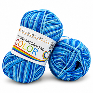 Cotone ARCOBALENO COLOR - LacariaRicami.Store - Colore: 158 - BLU CELESTE SFUMATO - by LacariaRicami.Store
