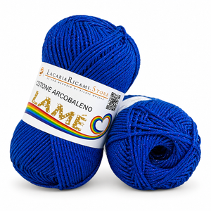 Cotone ARCOBALENO LAMÉ - LacariaRicami.Store - Colore: L106 - BLU LAMÉ BLU - by LacariaRicami.Store
