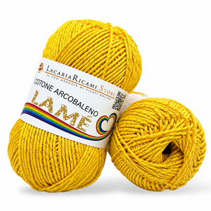 Cotone ARCOBALENO LAMÉ - LacariaRicami.Store - Colore: L116 - GIALLO LAMÉ ORO - by LacariaRicami.Store