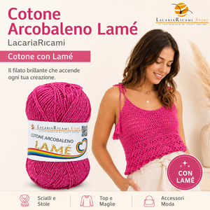 Cotone ARCOBALENO LAMÉ - LacariaRicami.Store - Colore: - by LacariaRicami.Store