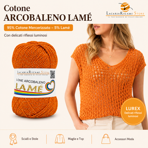 Cotone ARCOBALENO LAMÉ - LacariaRicami.Store - Colore: - by LacariaRicami.Store