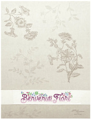 AsciugaPiatti PETUNIE - F.lli Graziano - Colore: V.3 - MISTO LINO - by LacariaRicami.Store