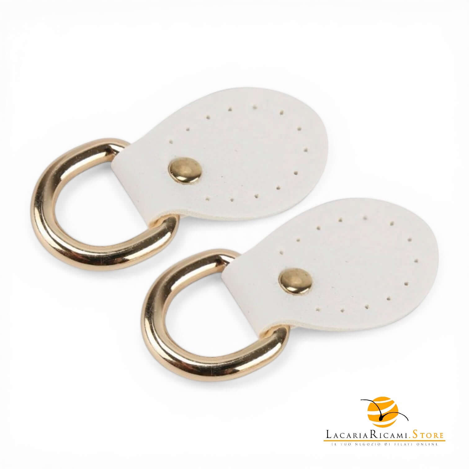 Attacco Ponticello 25x57mm - EcoPelle | MAF Accessories - Colore: BIANCO - by LacariaRicami.Store
