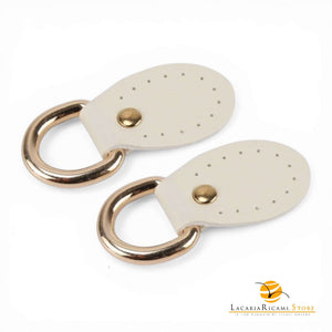 Attacco Ponticello 25x57mm - EcoPelle | MAF Accessories - Colore: PANNA - by LacariaRicami.Store