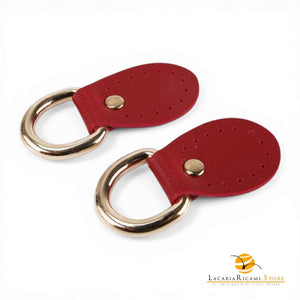Attacco Ponticello 25x57mm - EcoPelle | MAF Accessories - Colore: ROSSO - by LacariaRicami.Store
