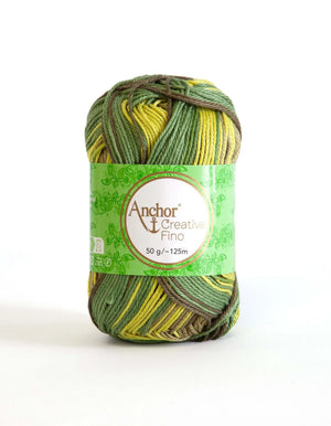 Cotone CREATIVA FINO MULTICOLOUR - ANCHOR - Colore: 00905 - GIALLO VERDE MARRONE MIX - by LacariaRicami.Store