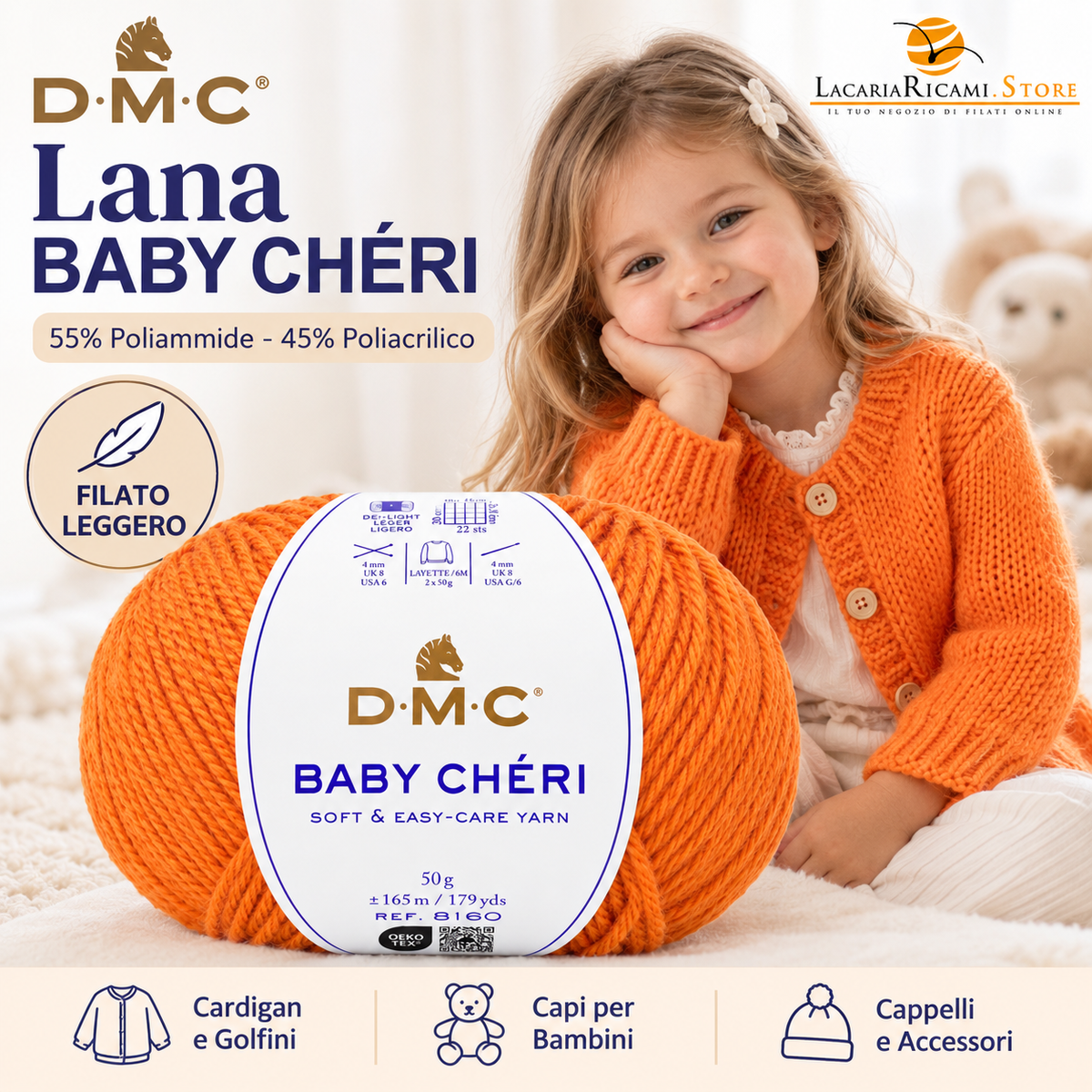 Lana BABY CHÉRI - DMC - Colore: - by LacariaRicami.Store